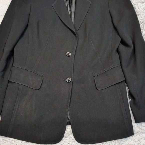 Vintage Talbots Jacket Womens 8 Black Blazer Preppy Career Comfort Pockets - Picture 8 of 10